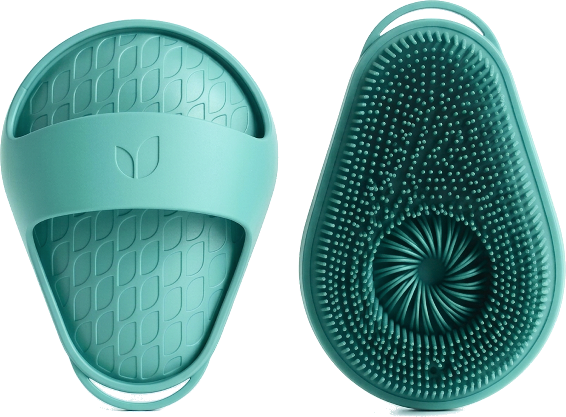 MUZ Avocado Body Scrubber — both sides shown